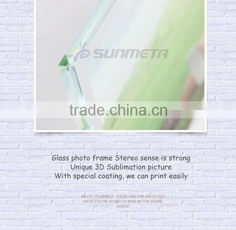 hot sale sunmeta sublimation glass photo frame with display stand BL-08