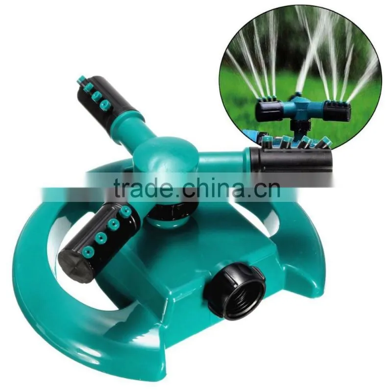 Blue and Black Color Lawn Water Sprinkler Plastic Rotating Adjustable 360 Degree Garden Irrigation