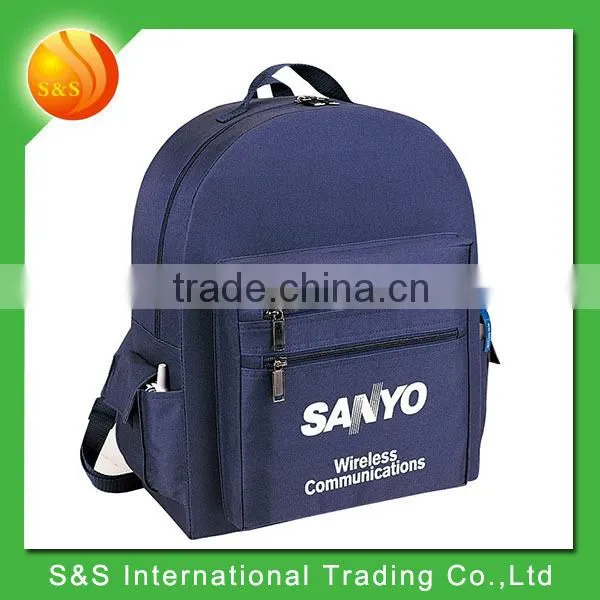 cheap promotional school backpack with two front zipper pockets