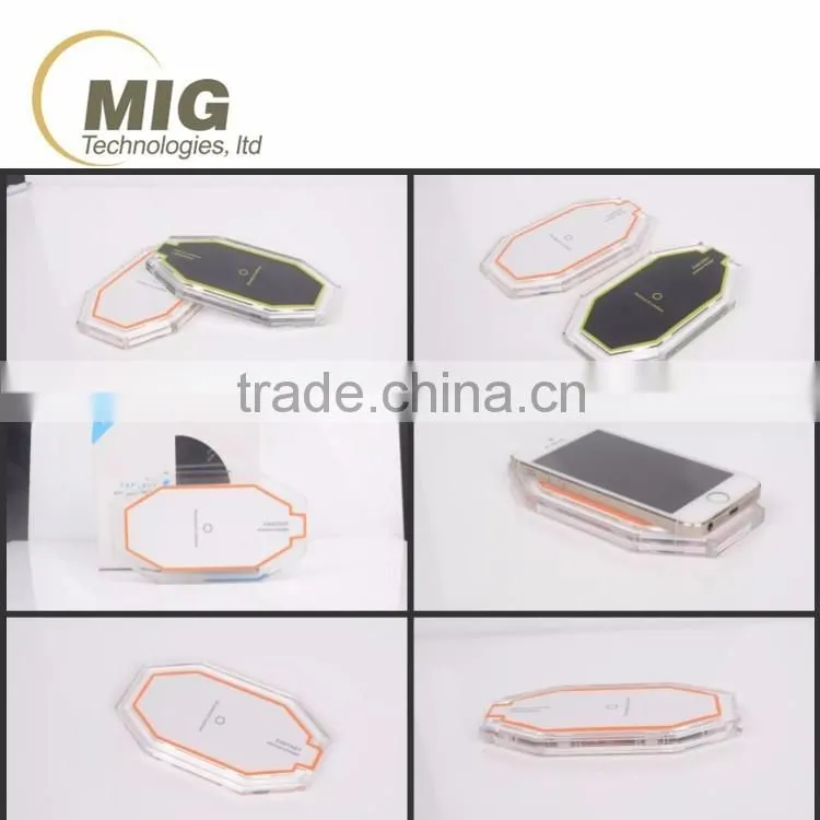 3 Coils transparent wireless charger, qi universal wireless charger for xiaomi