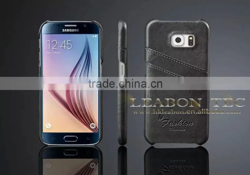 New Products For Samsung Galaxy S6 Leather Case, For Samsung Galaxy S6 Back Cover Case with Card Slots