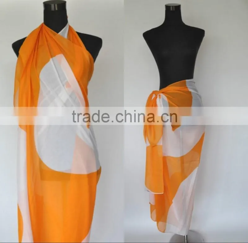 Fashionable Beach Pareo Sarong in 100% Polyester BP068 - With Audited Factory