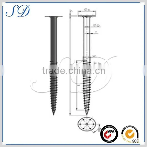 alibaba china solar ground screw with flange plate