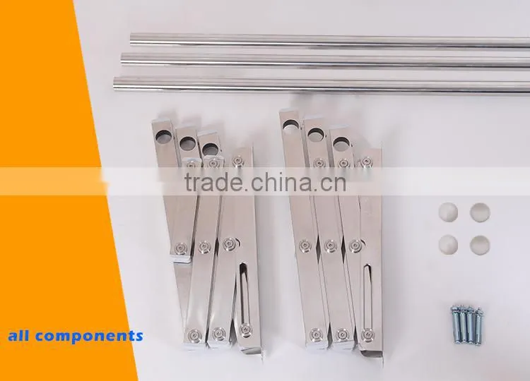 Outdoor Aluminium or Stainless Steel Clothes Rack,Retractable Clothes Hanger Wall Mounted Laundry Drying Racks