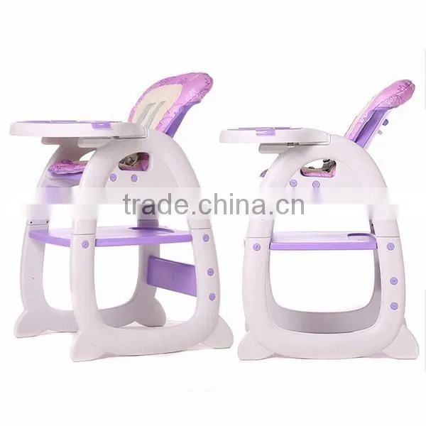 2in1 function plastic high baby eating chair