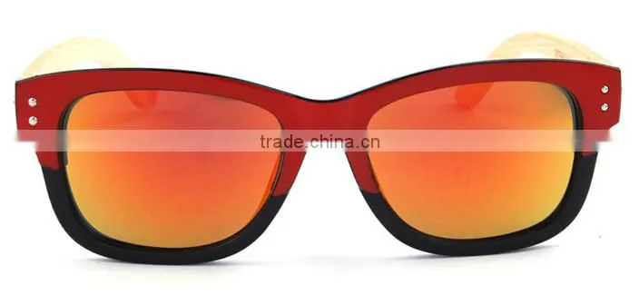 2016 best selling good price PC frame bamboo arms sunglasses