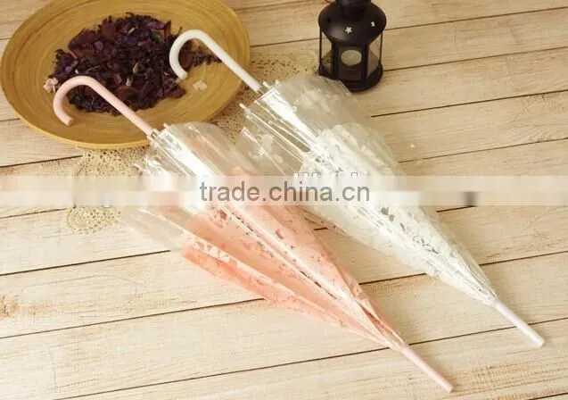 factory custom wholesale lovely kids silk screen transparent umbrella