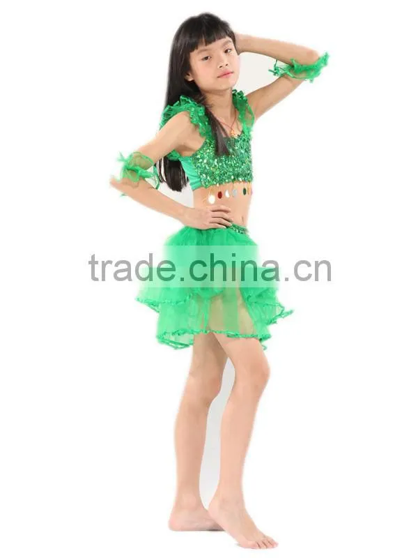 SWEGAL SGBDT13082 2013 fashion 3 colors green lovely children performance belly dance skirts