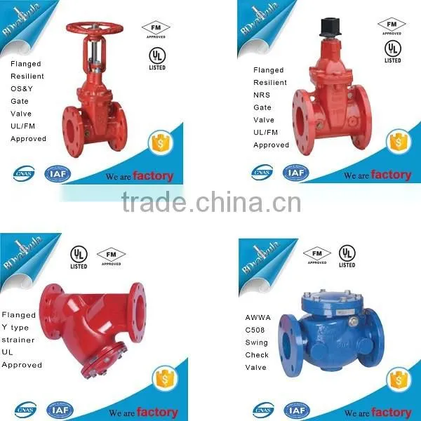 3 6 inch ANSI AWWA C515 C509 FM UL OS&Y flanged rising stem gate valve
