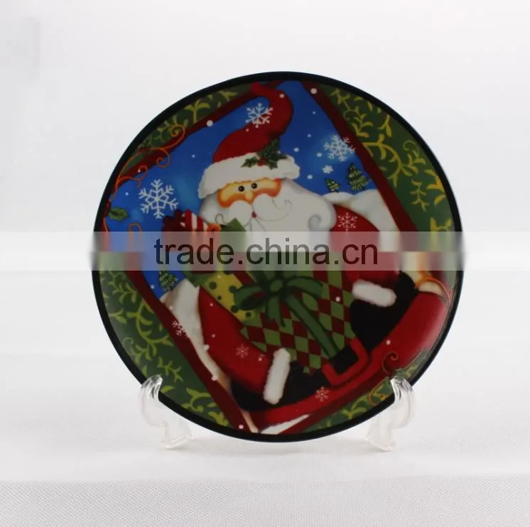 Christmas plate white porcelain dinner plate ceramic dishes wholesale