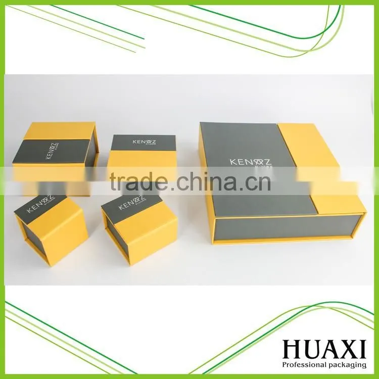 Luxury Gray Cardboard Fancy Paper Leather Jewelry Earrings Gift Box