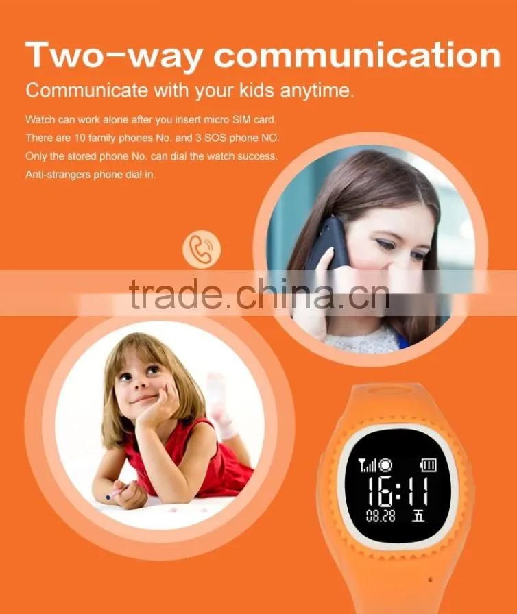 2015 latest gps kid locator watch phone two way talk kids children smart watch phone GPS track with SOS button kids smart watch
