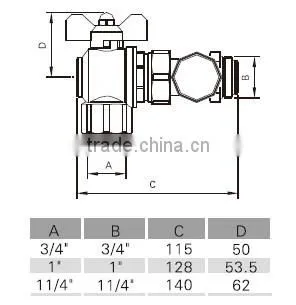 nickle-plating angle ball valve