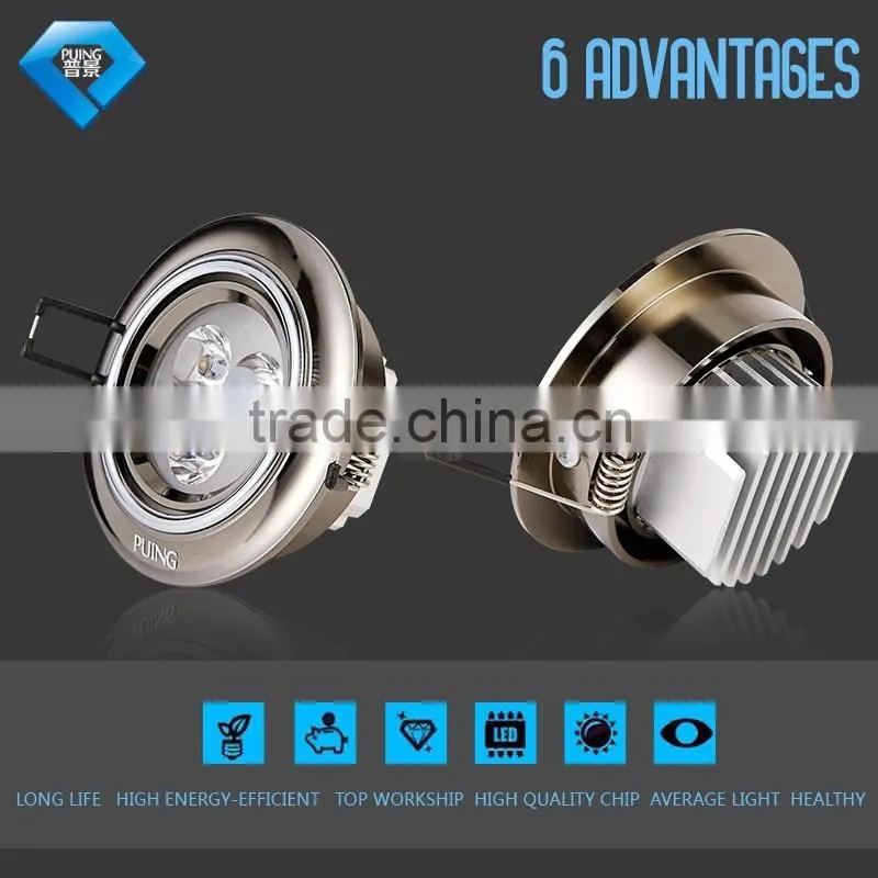 3w golden silver Round led ceiling light made in China