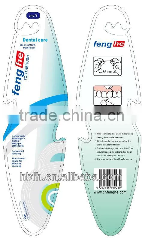 Tooth brush with mint flavour dental floss