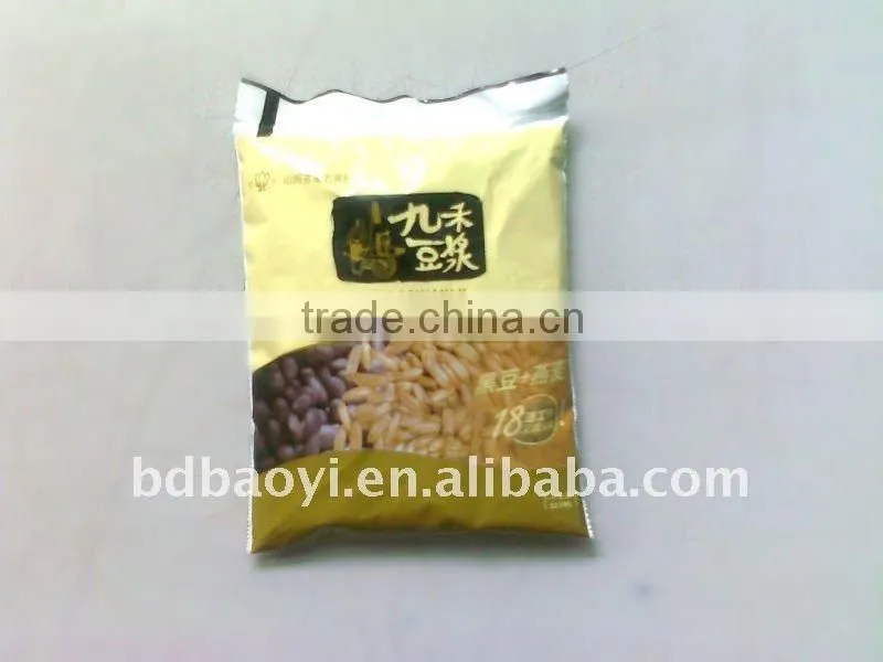 New! hot saleThree side sealed Laminated bean milk packing bags