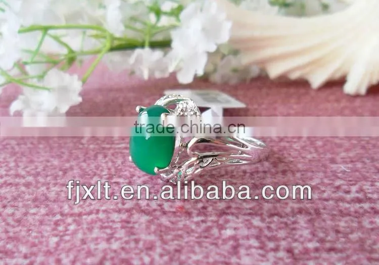New Arrival Fashion Design 925 Sterling Silver Large Chalcedony Ring