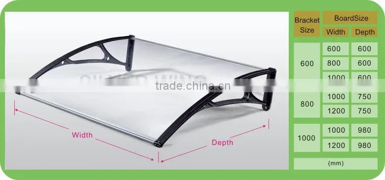 Aluminum awning parts canopy material bracket frame for outdoor canopy and balcony canopy