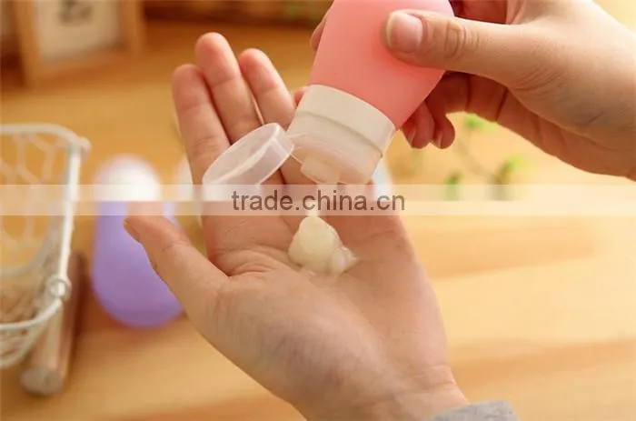 2015 new stylish colorful silicone travel packing bottle