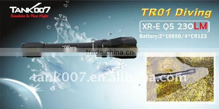 Tank007 TR02 CREE Q5 underwater flashlight/cree led flashlight/cree flashlight red