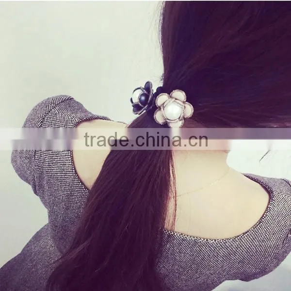 camellia elastic flower hair band, knitted hair bands with flower