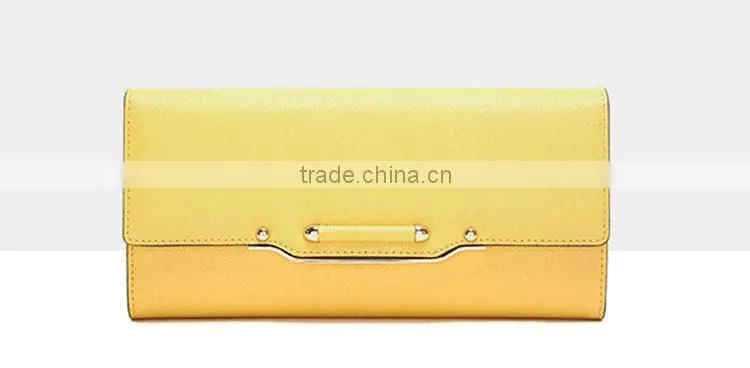 OEM design smart saffiano wallet with metal chain
