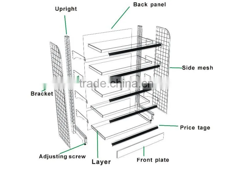 Metal-Wood material Display suitable sport equipments supermarkets shop fittings for retail fashion