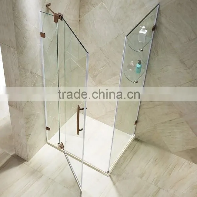 Best Price Custom Bathroom Frameless Pivot Hinge French Shower Enclosure