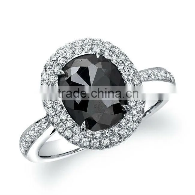 NATURAL LOOSE WHITE DIAMOND EXCELLENT QULAITY WHITE GOLD ENGAGEMENT RING