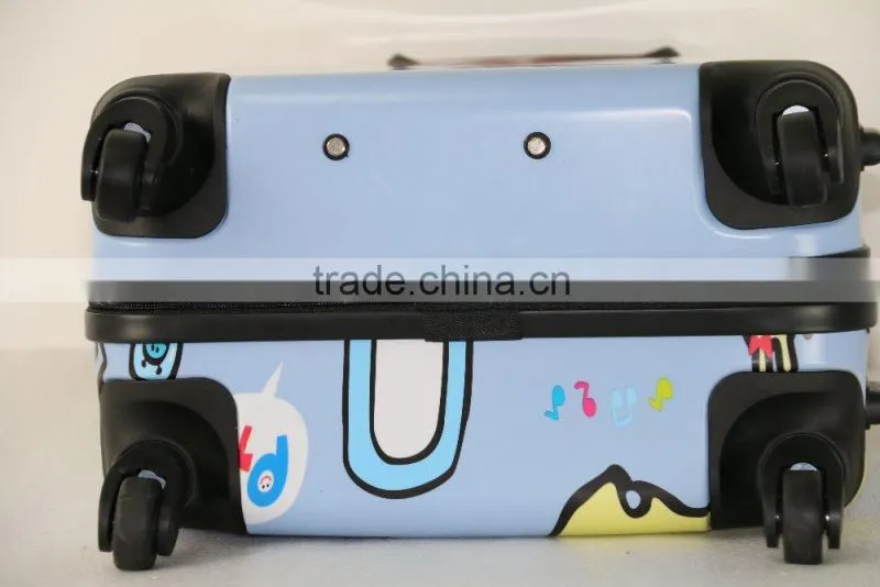 kids trolley printed designing colorful figures ABS+PC trolley hard case luggage