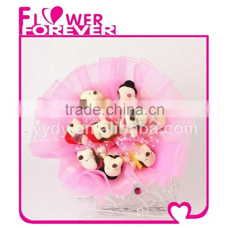 Lovely Gift Plush Doll Dog Bouquet Toy