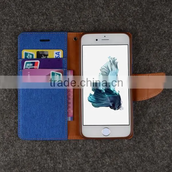 C&T Canvas Diary Denim Material Wallet Case Stand Flip Cover TPU Casing for Samsung Galaxy Note 7