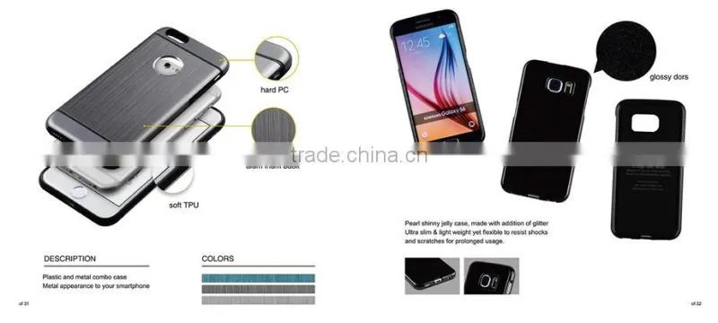 C&T Metal Texture TPU PC Dual Layer Hybrid Protective Case For Samsung Galaxy S4