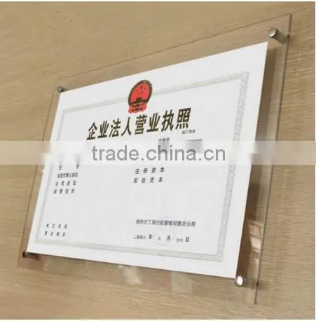 wall mounted clear acrylic a4 plastic poster frame