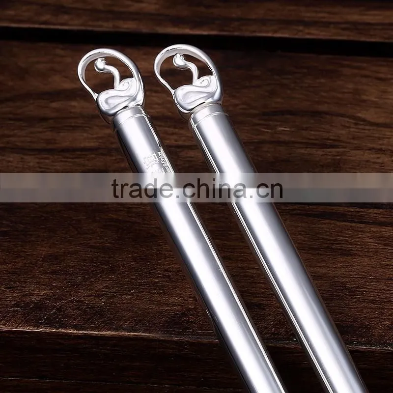 silver plated Chopsticks wedding gift unique luxury Design chopsticks with animal snake head display chopsticks for present