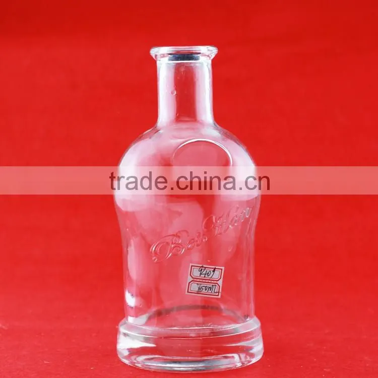 New design boston round bottle square glass liquor bottle liquor bottle factory