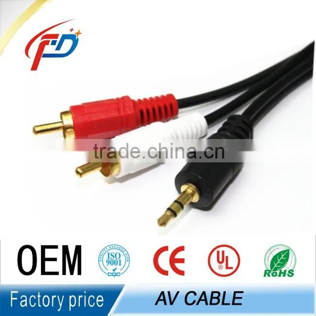 bentaf digital stereo plug audio 3M video cable 3.5mm to 2RCA