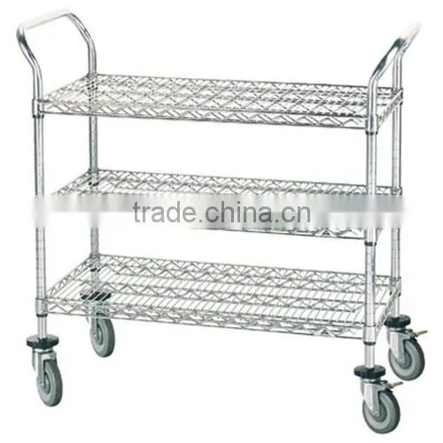 Hospital Chrome Wire Utility Cart
