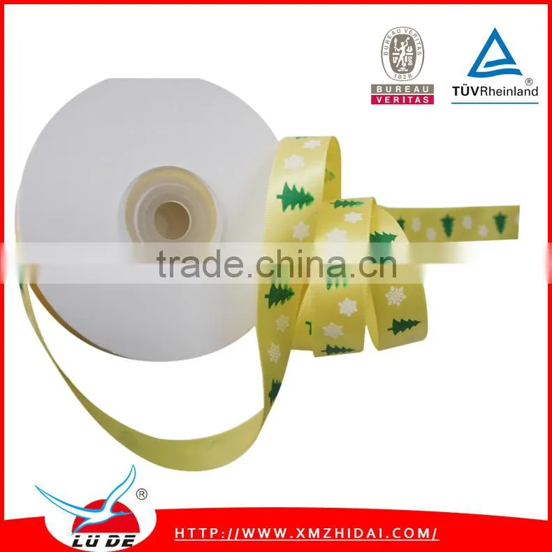 2016 Custom factory printed satin ribbon for christmas decoration