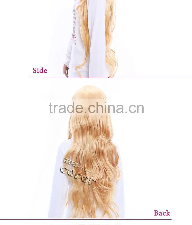 Factory price Japanese Synthetic yellow anime wig