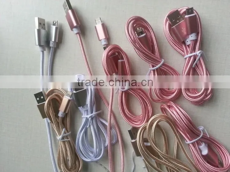 Hot Sale Charging USB Data Cable 2 in 1 Metal Cable