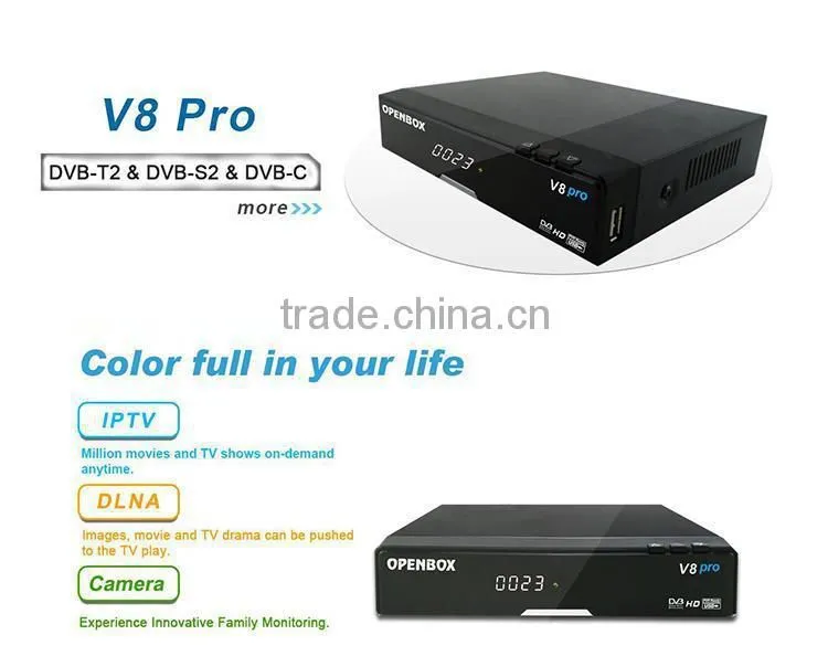 manufacture HD set top box Openbox V8 Pro hd decoder in 1080P DVB-S2&T2&C twin tuner 4k google tv box satellite receiver