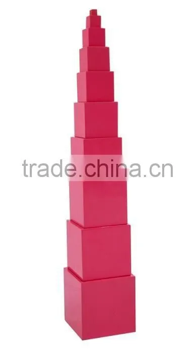 montessori pink tower wooden toys educational montessori