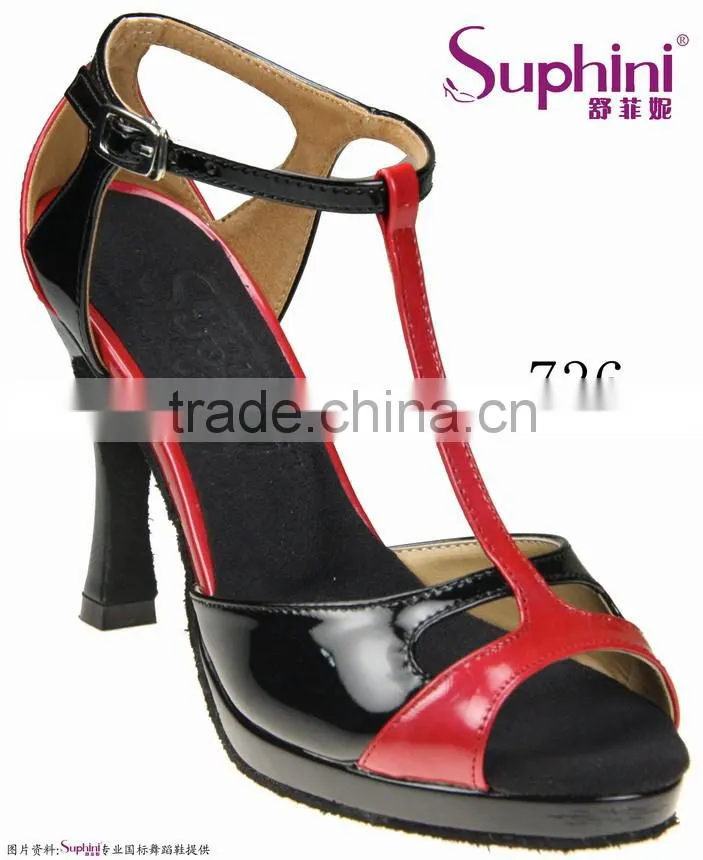 Suphini Red PU Womens Designer Dance Shoes