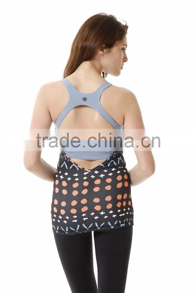 OEM Service Custom Design Full Printed Sublimation Yoga Fitness Crop Top