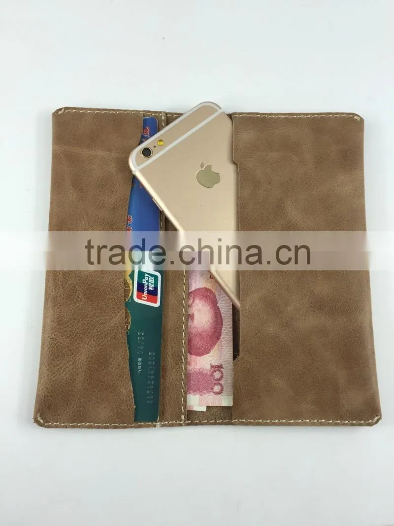 Hot Sales New Style Top Leather Wallet Cases for Universal mobile Phone with Many Card Slots and Money Slot.