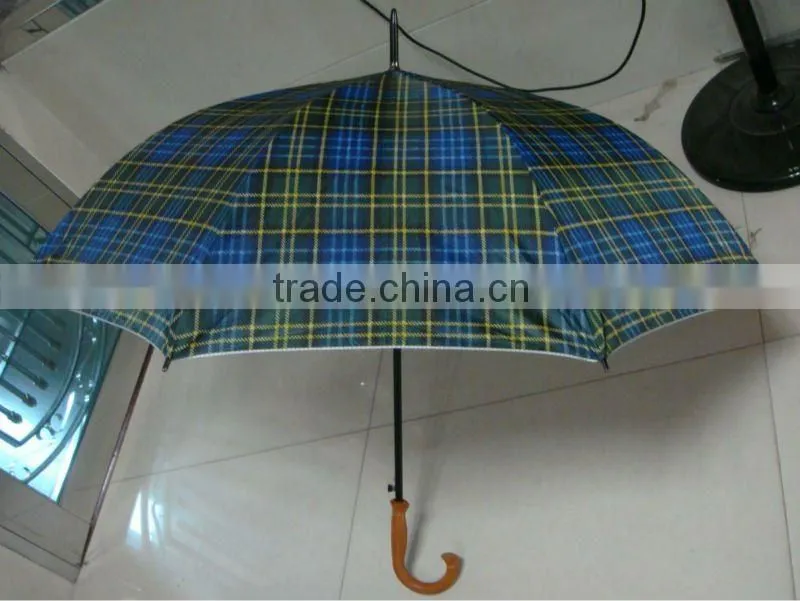 G32G cheap promotional check fabric big umbrella