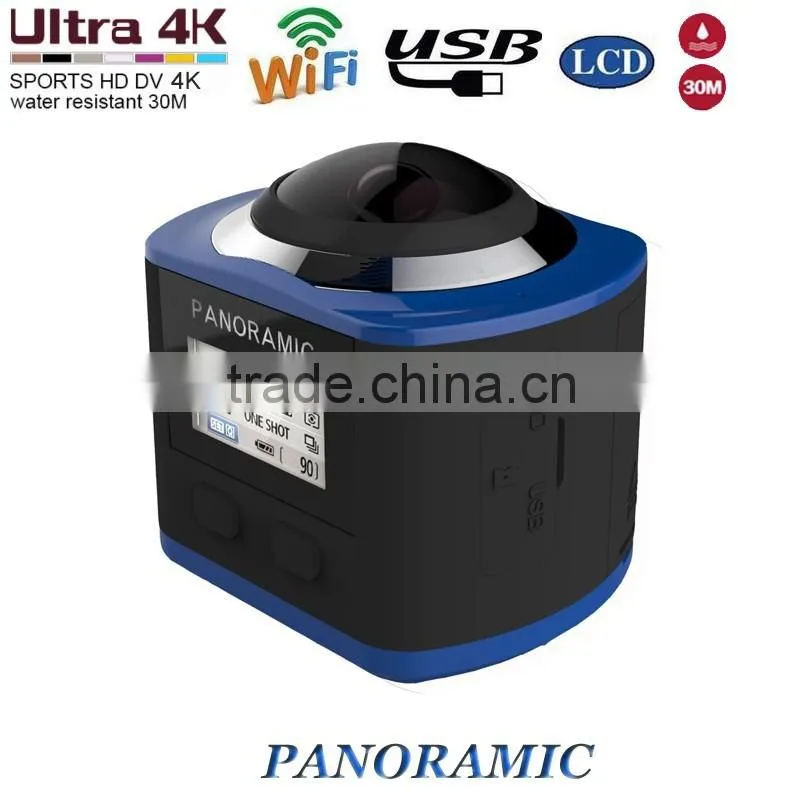 Panoramic WiFi Sport DVR Action Camera Car camera waterproof 4K Ultra HD 0.96 Inch LCD