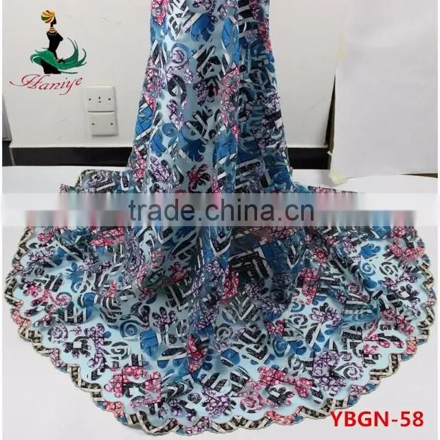 YBGN58 net lace fabric with handcut wax embroidery french lace/cotton tulle lace Discount