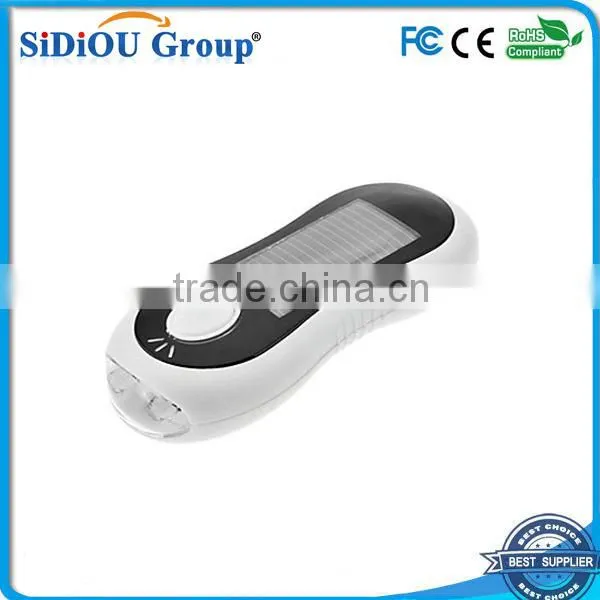 mini solar power rechargeable led flashlight